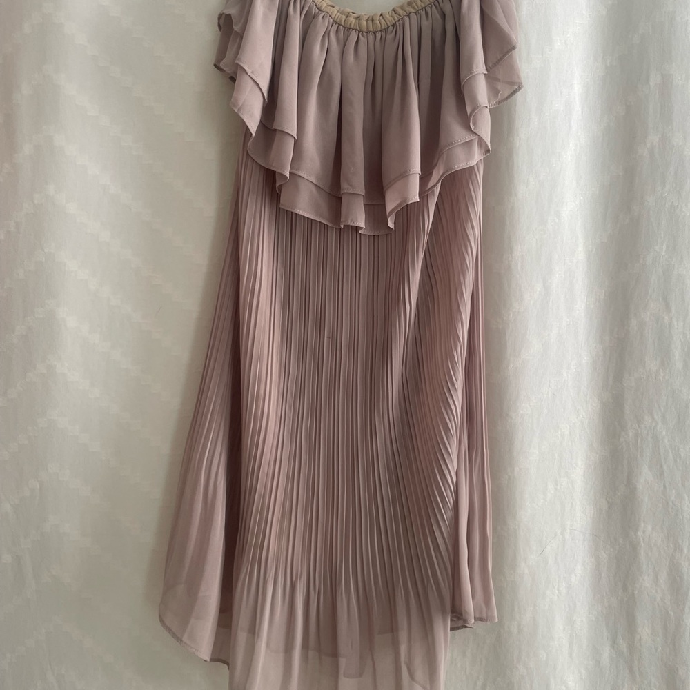 Willy Jay's Tan Off-Shoulder Dress